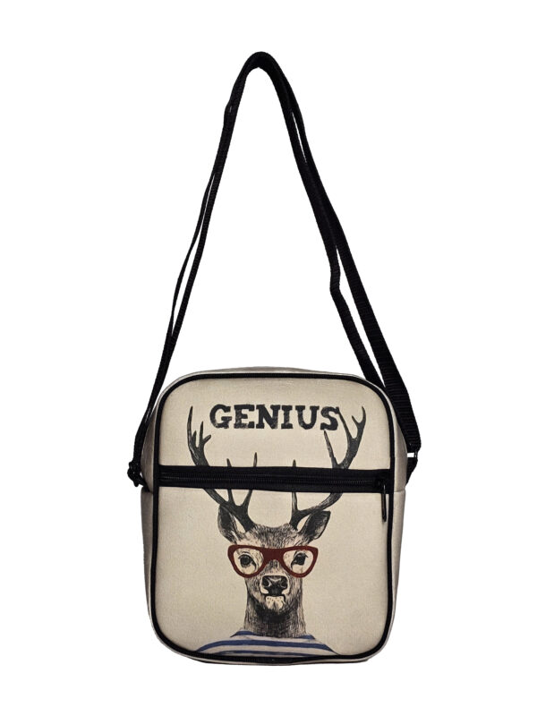 کیف رودوشی مخمل کوچک طرح MR GENIUS