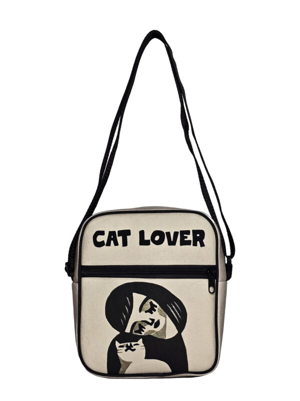 کیف رودوشی مخمل کوچک طرح CAT LOVER