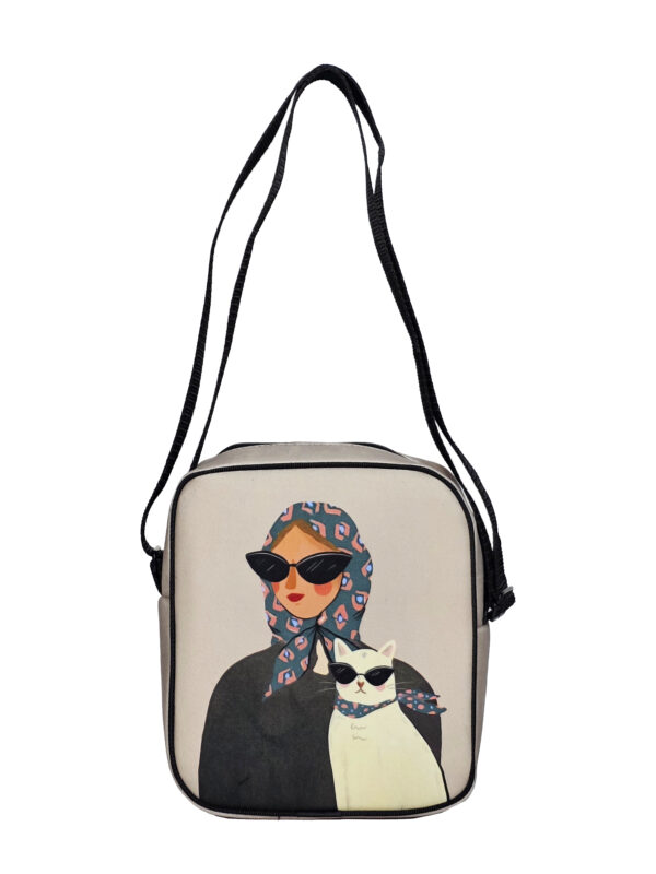 کیف رودوشی مخمل کوچک طرح MEOW
